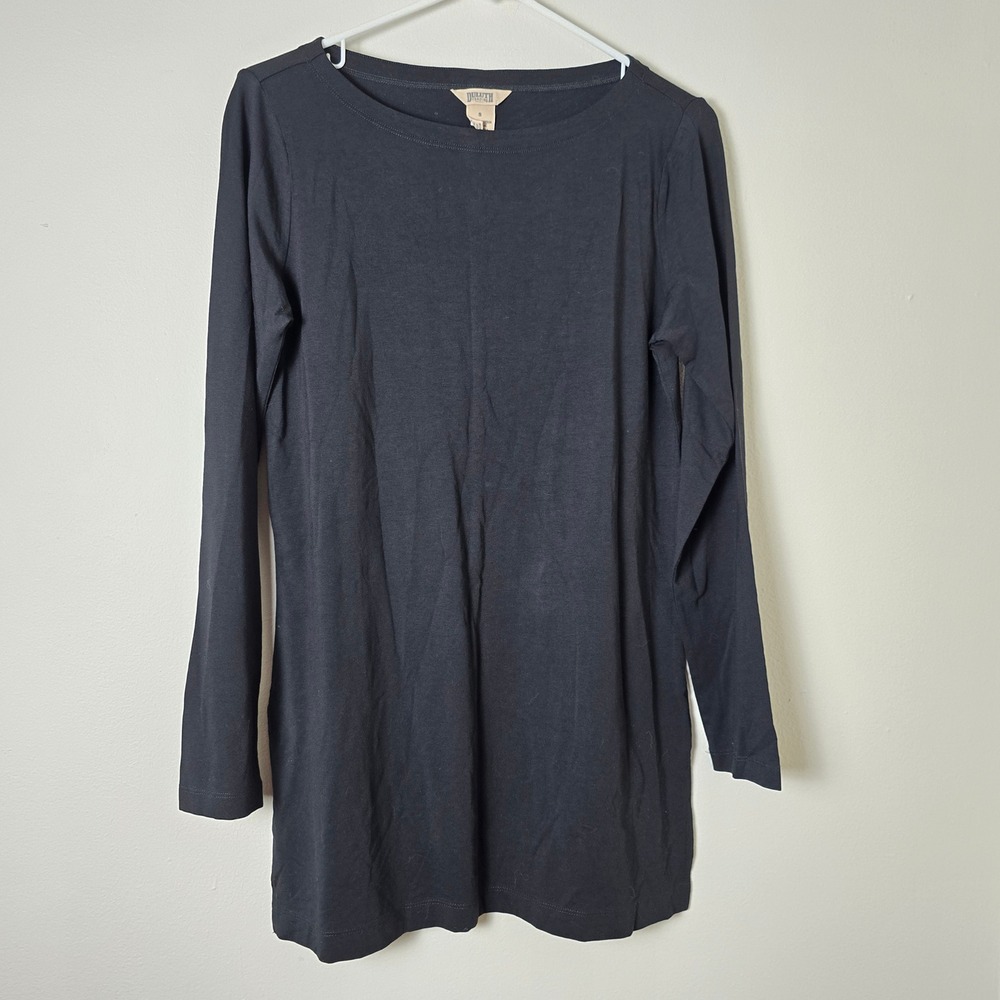 Duluth Shirt Willow Pima Cotton Knit Long Sleeve Tunic Top Womens Small Black